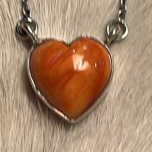 Heart-Shaped Spiny Oyster Pendant Necklace